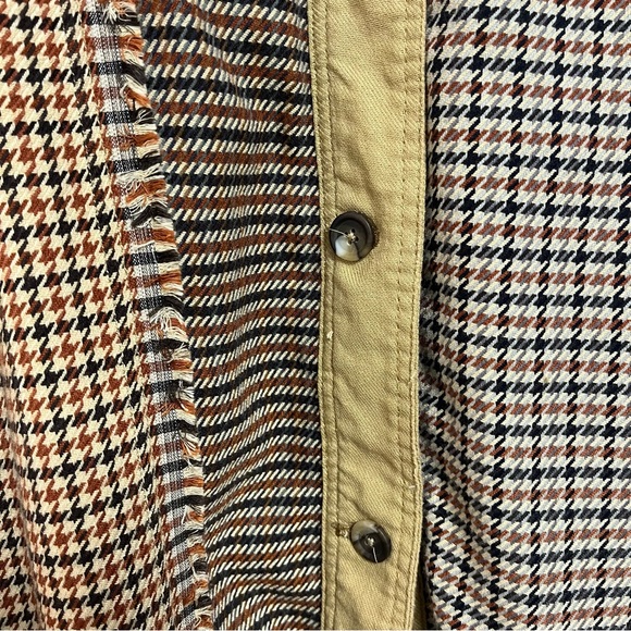 We The FREE PEOPLE Medium Bentley Ombre Shirt Jacket Overcoat Houndstooth Plaid - Picture 7 of 12